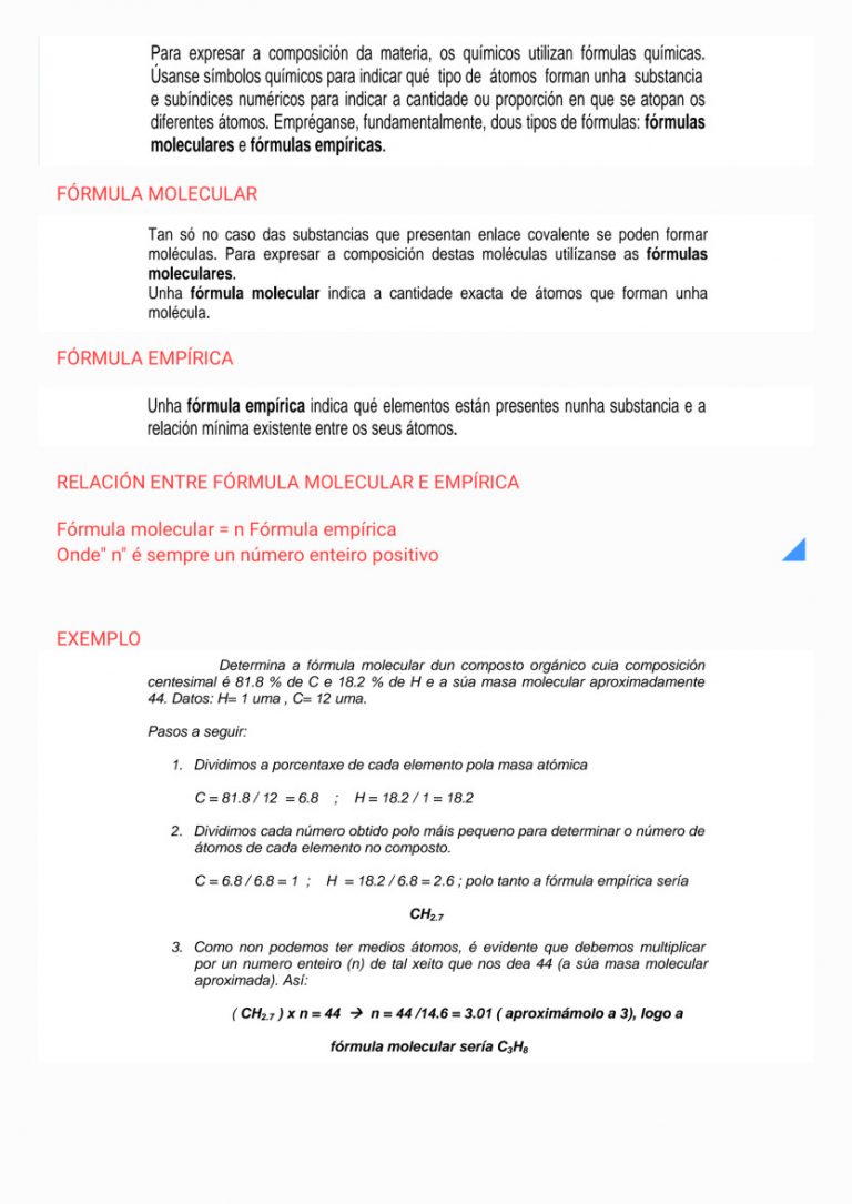 Fórmulas moleculares e fórmulas empíricas - Edudac